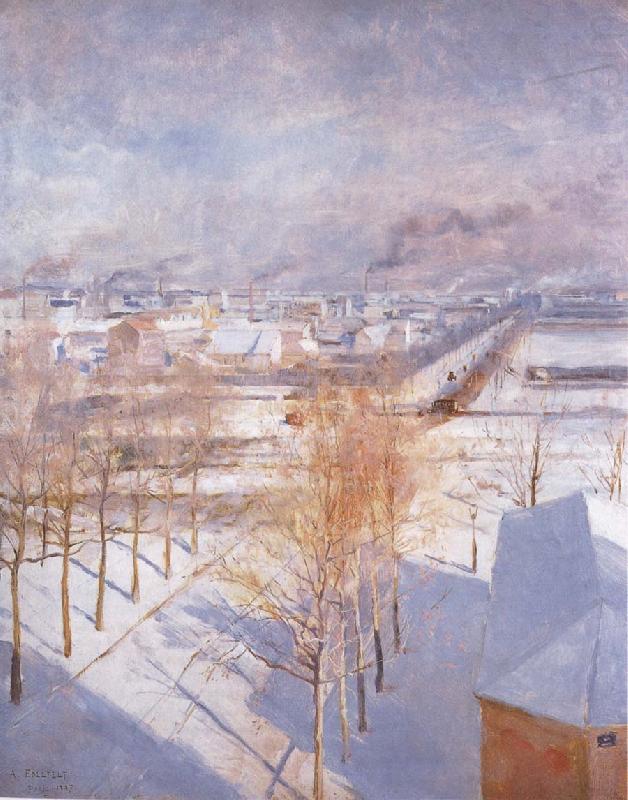 Albert Edelfelt Paris in the Snow china oil painting image